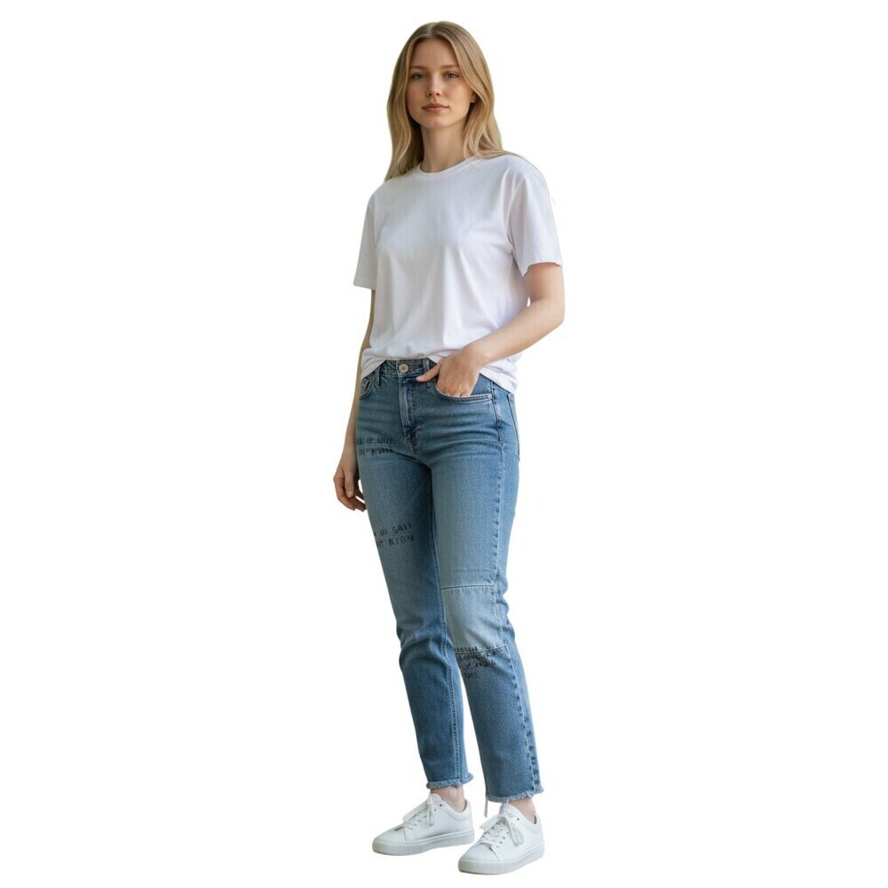 FRAME Le Slouch Caspian Graffati Scribble Print Boyfriend Jeans Size 28 Button